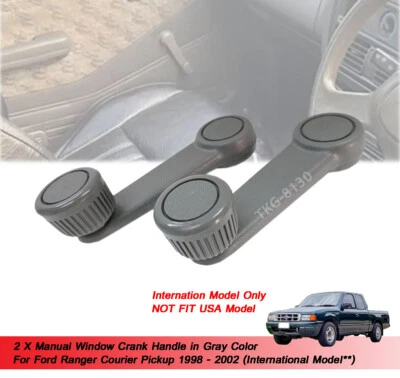 2 X Window Crank Handle For Ford Ranger Courier Inter 1998 1999 2000 - 2002 - Image 1 of 4