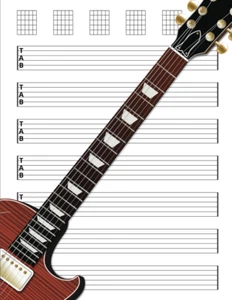 Guitar Tab Notebook: Blank Guitar Tablature Writing Paper Chord Fingering Charts - Picture 1 of 1