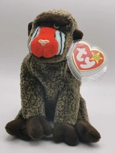 Ty Beanie Babies Cheeks the Baboon With Tags & Protector Retired 1999 Vintage - Picture 1 of 8