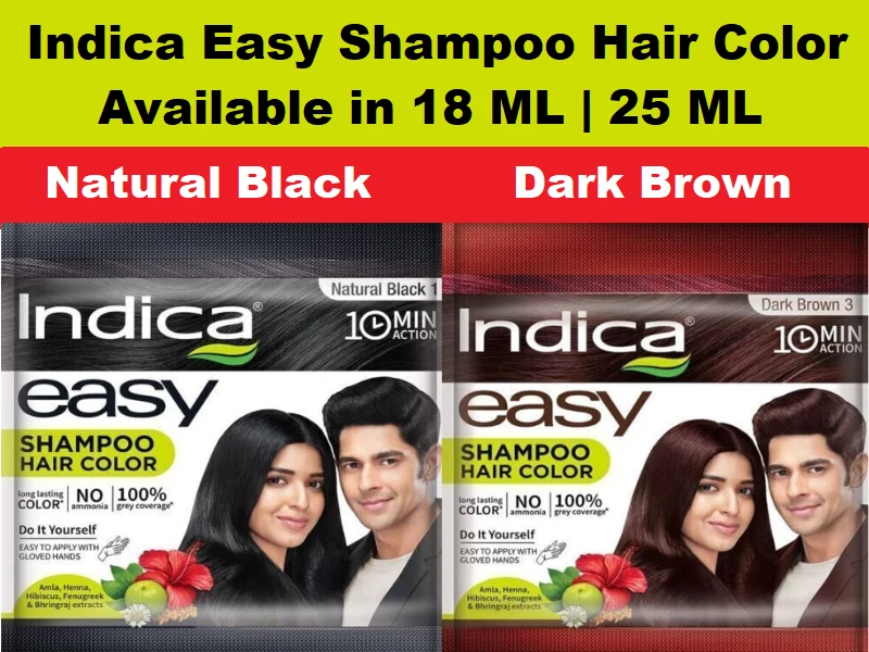 Base de champú para color de cabello a base de hierbas Indica Easy 10 minutos negro borgoña marrón oscuro Foto 1 de 1