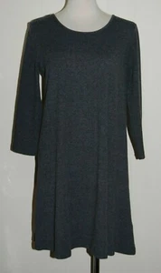 NWT NEW Hem & Thread Gray Cross Crochet Back Yoke 3/4 Sleeve Tunic Dress Small - Picture 1 of 3