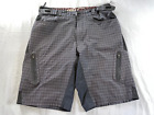 ZOIC Relaxed Fit Baggy Cargo VTT short. Check gris, L. homme EUC !!