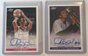 OLYMPIA SCOTT-RICHARDSON Signed Rittenhouse WNBA Basketball Card Pair MERCURY