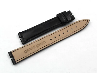 Gerald Genta Leather Alligator Glossy Blue Strap 16/14mm Excellent Quality Unisex - Image 1 of 4