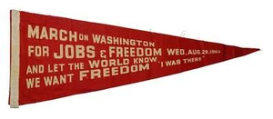 Original Pennant from the 1963 March on Washington ~ CIVIL RIGHTS PROTEST  - Picture 1 of 3