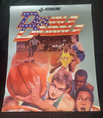 DOUBLE DRIBBLE NINTENDO NES KONAMI POSTER PROMO 1980s #67 - Image 1 of 4