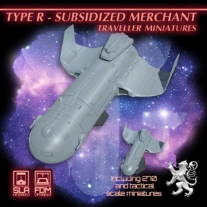 2nd Dynasty - 3D Printed Type R Subventionized Merchant - 28mm - 1/270 & 1 inch Hex - Bild 1 von 2