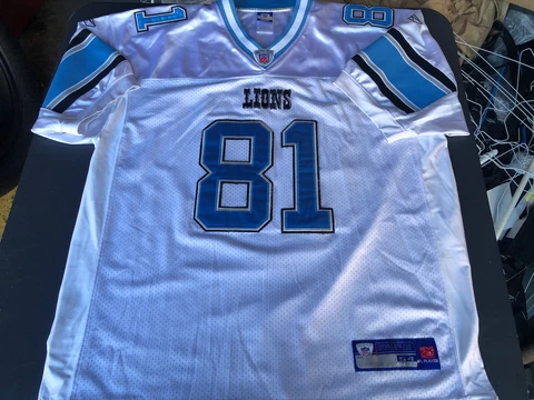💯% Authentic Reebok Calvin Johnson #81 Detroit Lions Pro Cut Jersey  Size 54 Cover