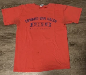 EDWARD VAN HALEN 5150 Music Theory Red T Shirt Vtg Y2K Sz Small RARE!! - Picture 1 of 4