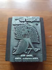 Vintage Printing Letterpress Printers Block "Christmas Club" - Picture 1 of 3