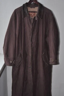 Marlboro Classics Men's Long Brown Padded Coat  Size 54/XL Leather Neck - Image 1 of 4