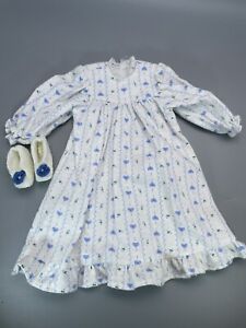 American Girl  Samantha New Clone Flannel Nightgown and Slippers Set