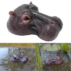 Floating Hippo Head Animal Sculpture Courtyard Pond Floating Animal Ornaments - Picture 1 of 11