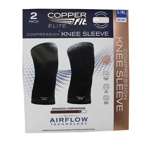 COPPER fit ELITE Air Compression Knee Sleeve Pain and Arthritis Relief Pair L/XL - Picture 1 of 6
