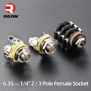 Neutrik REAN TRS Stereo 6.35mm Metal Female Jack NYS230 TS Mono DIY Audio Socket - Picture 1 of 9
