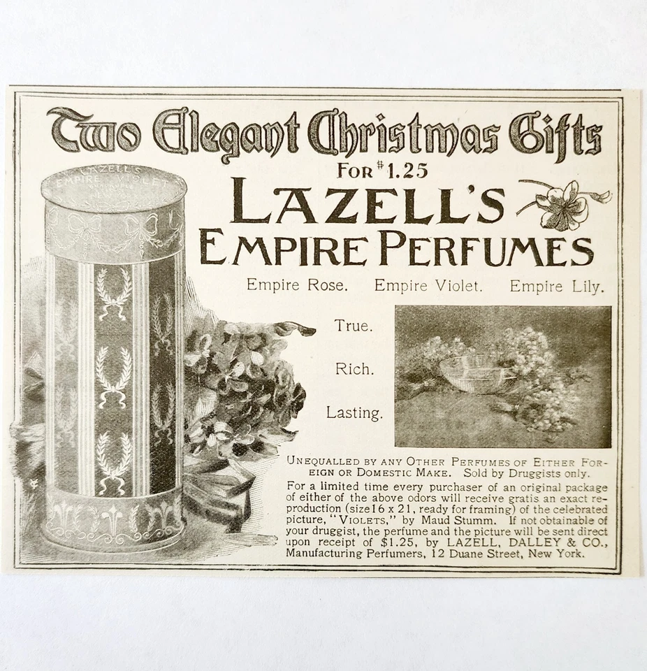 Lazell Empire Perfume Natal 1897 Publicidade Beleza Vitoriana ADBN1ttt - Imagem 1 de 1