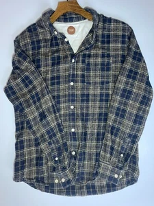 Camicia Common People media uomo blu quadri cotone spazzolato manica lunga - Foto 1 di 8