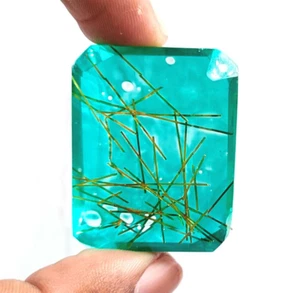 Great Sale 146.15 Ct Bi-Color Quartz Certified Lab-Created Emerald Cut Gems NSI - Picture 1 of 8