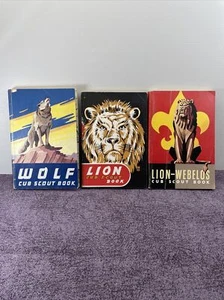 Vintage Lot of 3 Cub Scout Books - Wolf Lion Webelos BSA 1950’s - Picture 1 of 12