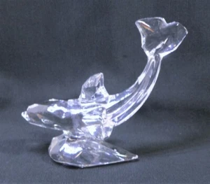 Vintage KRISTALLCOLOR DOLPHIN FIGURINE Crystal Made in Italy 3.75" Long - Picture 1 of 7