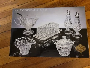 Shannon Crystal by Godinger CRYSTAL 10 PIECES STARTER SET/NEW - Picture 1 of 4