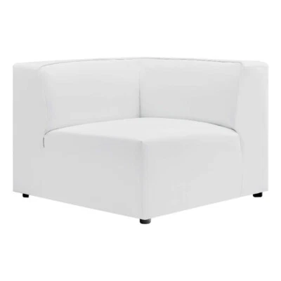 Modway Mingle Modern Faux Leather Corner Chair in White Finish - Image 1 of 4