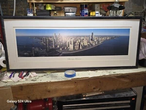 1981 Chicago Skyline Cityscape Windy City Illinois Matted & Framed Photo Picture - Picture 1 of 14