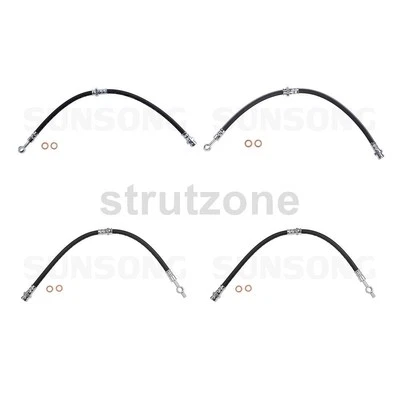 4 后前制动液压软管制动线适用于 2001 2002 年现代圣达菲 — 第 1/4 张图片