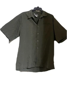 Camisa deportiva Columbia alta manga corta talla grande verde logotipo alto - Imagen 1 de 12