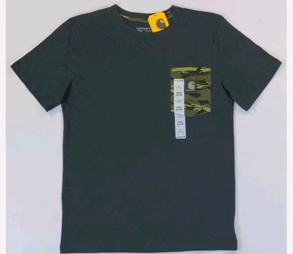 Boy's Youth Carhartt Camo Pocket M (10/12) Short Sleeve Shirt 100 Cotton