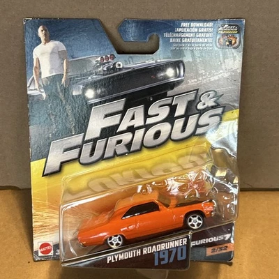 2016 Mattel Fast & Furious 1970 Plymouth Road Runner Furious 7 1:55 Diecast 2/32 - Image 1 of 4