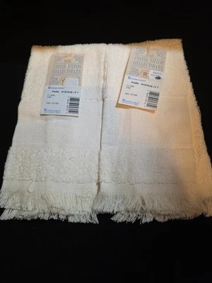 2 Винтажный Charles Craft вышивка крестиком Ecru крем кухни мат полотенца новый - Изображение 1 из 4