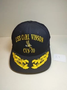 USS CARL VINSON CVN-70 Eagle Gold Leaves Black Baseball Cap Made in USA - Bild 1 von 7