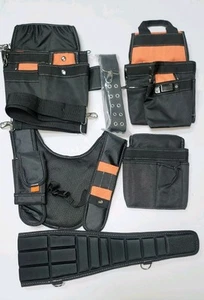 Cintura porta attrezzi con bretelle, 22 tasche cintura porta attrezzi, organizer attrezzi resistente. - Foto 1 di 3