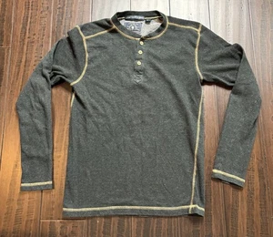 Washed Stoned & Beaten Hemd Herren S Henley Vintage 1946 Langarm grau bequem - Bild 1 von 8