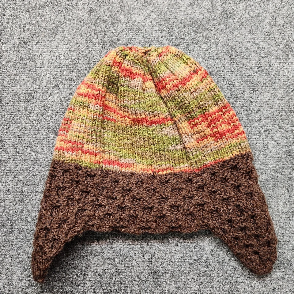 Handmade Crochetedand Kintted Beenie Hat With Ear Flaps - Image 1 of 1