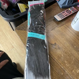 Hairtensity Silky Yaki Jet Black 18” 100% Human & Premium Blend Hair - 2 Pack - Picture 1 of 2