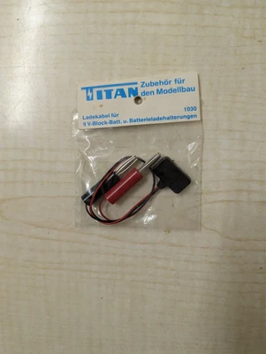 Neu OVP   Ladekabel für 9-V-Blockbatterien titan - Bild 1 von 2