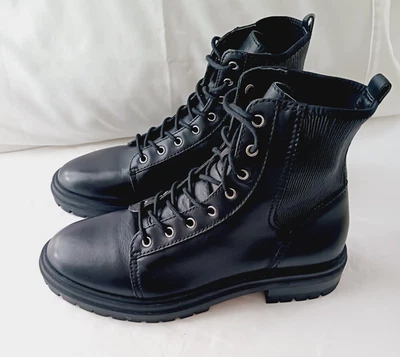 Botas de Combate Vince Camuto Cuero Bestenda Talla 9.5 M Suela Gruesa con Cordones Foto 1 de 4