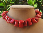 Collier rouge corail pierre précieuse art déco bijoux océaniques perles de forme libre