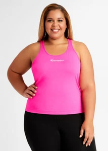 Champion Womens Racerback Active Tank Top - Double Dry Plus Size 4X HOT PINK - Picture 1 of 2