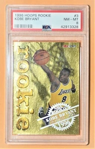 1996 Fleer/Skybox Hoops KOBE BRYANT Rookie Gold #3. PSA 8 NM-MT  - Picture 1 of 2