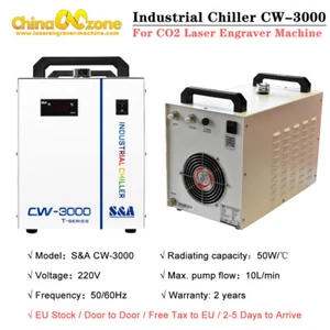 Enfriador de agua industrial S&A CW-3000 enfriador para máquina grabadora de tubos láser de CO2 - Imagen 1 de 7