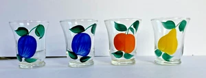 4 VTG MCM Gay Fad Bartlett Collins Crystal Fruits 4 oz. Juice Glasses MINT - Picture 1 of 4