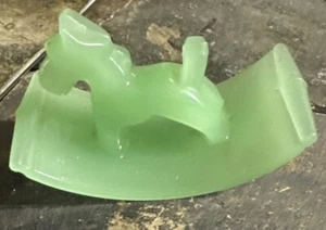 Vintage 1930er JADEIT GLAS SCOTTIE HUND SCHAUKELNDER TINTENLÖSCHER - Bild 1 von 7