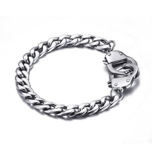 Handcuff Bracelet Women / Men Promise Jewelry Stainless Steel Chain High Quality