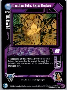 1x DBGT TCG CROUCHING GOKU RISING MONKEY OP37 ALT FOIL HOLO PROMO LIMITED - Picture 1 of 1