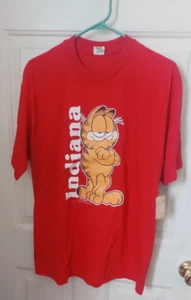 Vintage 1978 Garfield Cat Red T Shirt Adult XL Jim Davis Indiana - Picture 1 of 8
