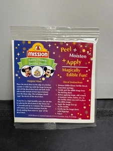 2005 Mission Edible Disney Tortilla Decals-NRFP - Picture 1 of 2