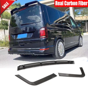 Carbon Fiber Rear Bumper Diffuser Lip Fit for Volkswagen VW T6 Multivan 2015UP - Picture 1 of 12